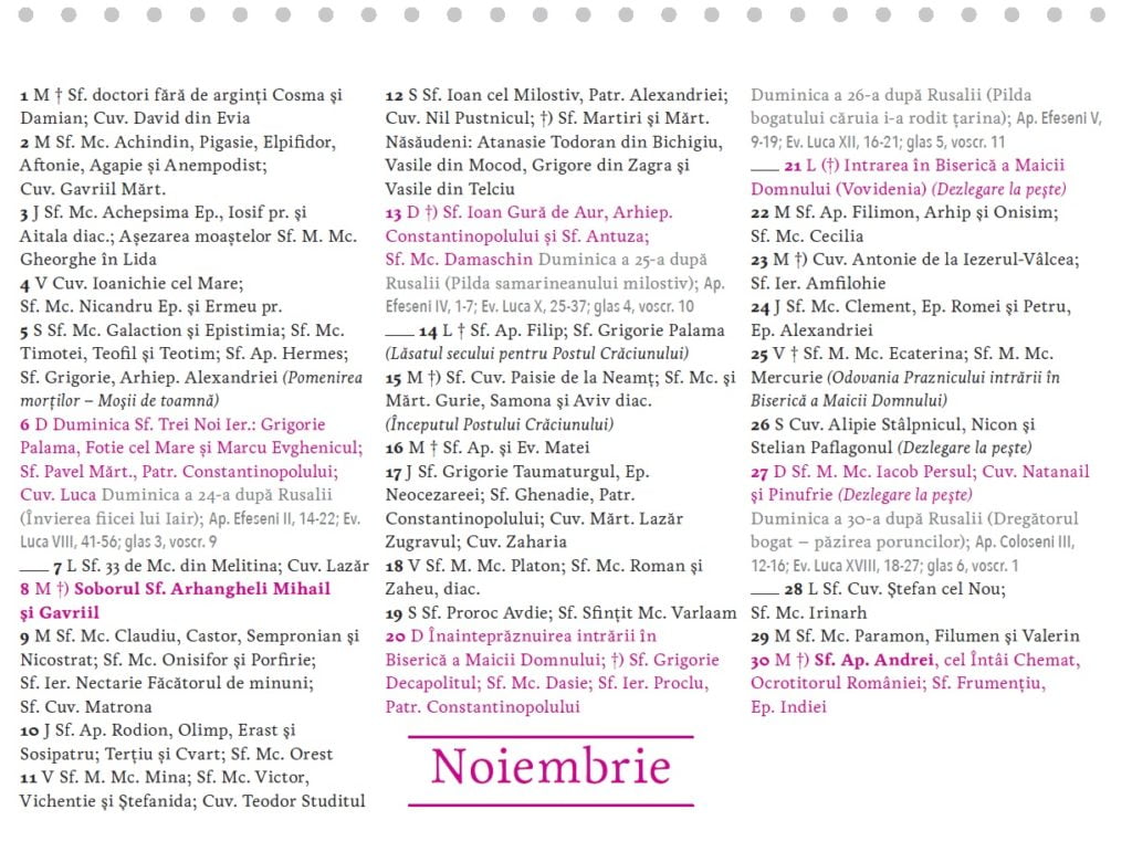 calendar 2016 birou noiembrie 2016